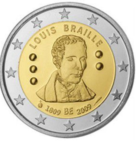 Belgique 2 € Braille 2009