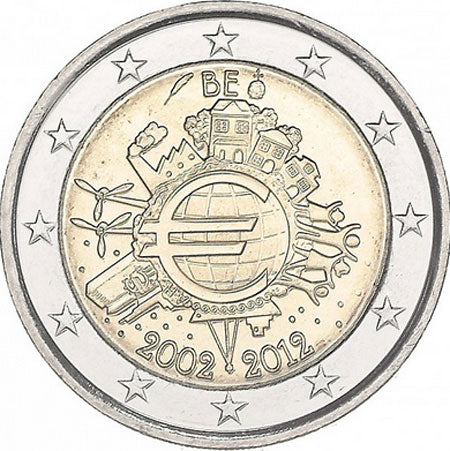 Belgique 2€ 10 ans de l'Euro 2012
