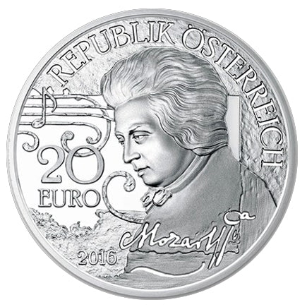 Autriche 20 € Genius Mozart - La Légende épreuve numismatique 2016