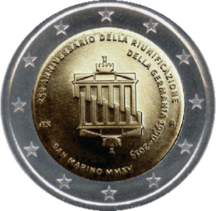 Saint-Marin 2€ 25 ans Unification Allemagne 2015