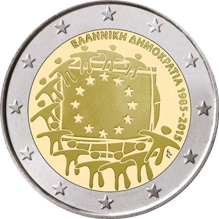 Grèce 2€ 30 ans du drapeau européen 2015