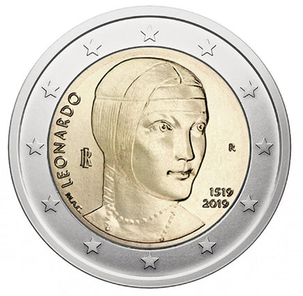 Italie 2€ Léonard de Vinci 2019